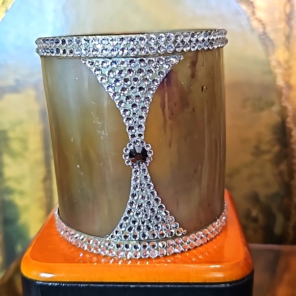 Horn Wide Rhinestone Bracelet - Picture 1 of 3